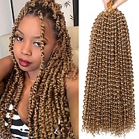 Passion Twist Hair18 Inch Passion Twist Crochet Hair For Women 6 Packs Ombre Blonde Water Wave Crochet Hair Long Bohemian Synth