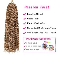 Passion Twist Hair18 Inch Passion Twist Crochet Hair For Women 6 Packs Ombre Blonde Water Wave Crochet Hair Long Bohemian Synth