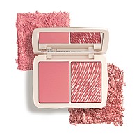 COVER FX Monochromatic Powder Blush Duo - Mojave Mauve: Dusty Rose - Matte + Shimmer Finish - Create Custom, High Impact Color