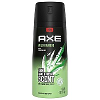 Axe Wild Bamboo Mens Body Spray Deodorant 48Hr Odor Protection With Essential Oils Aluminum Free Deodorant Body Spray 40Oz