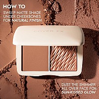 COVER FX Monochromatic Powder Bronzer Duo - Sunkissed Bronze - Soft Matte + Luminous Shimmer Finish - Create Custom, High Impact Bronze Glow