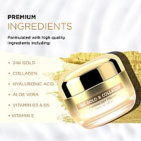 Azure 24K Gold Collagen Firming Day Cream Moisturizing Illuminating Lifting Reduces Wrinkles Fine Lines Anti Aging