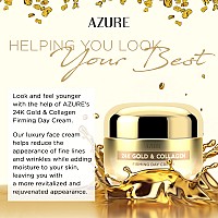 Azure 24K Gold Collagen Firming Day Cream Moisturizing Illuminating Lifting Reduces Wrinkles Fine Lines Anti Aging