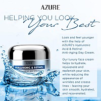 Azure Hyaluronic Retinol Anti Aging Day Cream Rejuvenating Hydrating Reduces Wrinkles Creases Fine Lines Evens Skin