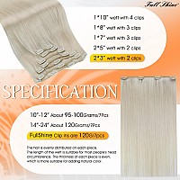 Full Shine Clip In Hair Extensions Blonde Human Hair Extensions Clip Ins Color White Blonde Hair Clip Ins Extensions Short Hair