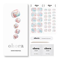 P Newtro No1 Real Gel Nail Strip By Ohora 30Pcs With Prep Pad Mini Nail File Wood Stick Diy Toe Nail Art Starter Kit No