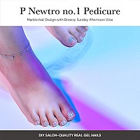 P Newtro No1 Real Gel Nail Strip By Ohora 30Pcs With Prep Pad Mini Nail File Wood Stick Diy Toe Nail Art Starter Kit No