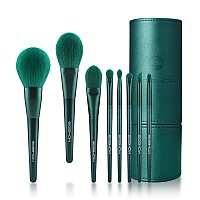 Makeup Brushes, Eigshow Premium Makeup Brush Set Synthetic cosmetics Foundation Powder concealers Blending Eye Shadows Face Kabuki Makeup Brush Sets (Jade green with cylinder)