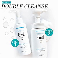 Curel Japanese Skin Care Foaming Daily Face Wash For Sensitive Skin Hydrating Facial Cleanser For Dry Skin Phbalanced And Fra