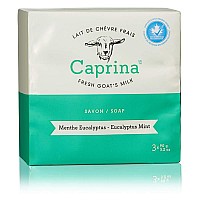 Caprina Fresh Goats Milk Soap Bar Eucalyptus Mint 32 Oz 3 Pack Cleanses Without Drying Biodegradable Soap Moisturizing