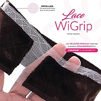 MILANO COLLECTION Lace Wigrip, Premium Lace Wig Band for Women, Fully Adjustable Wig Grip, Reinforced Swiss Lace by HAIRLINE, Secure Velvet Headband, Glueless, Chocolate Brown, 2 Pack