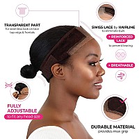 MILANO COLLECTION Lace Wigrip, Premium Lace Wig Band for Women, Fully Adjustable Wig Grip, Reinforced Swiss Lace by HAIRLINE, Secure Velvet Headband, Glueless, Chocolate Brown, 2 Pack