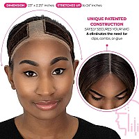 MILANO COLLECTION Lace Wigrip, Premium Lace Wig Band for Women, Fully Adjustable Wig Grip, Reinforced Swiss Lace by HAIRLINE, Secure Velvet Headband, Glueless, Chocolate Brown, 2 Pack