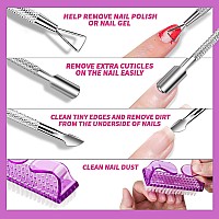 Fandamei Nail Polish Gel Remover Tools Kit 10 Pcs Purple Nail Clips 100Ml Nail Polish Remover Bottle 500 Pcs Remover Cotton P