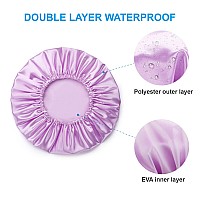 Amazerbath 4Pack Shower Caps For Women Double Waterproof Layers Bathing Shower Hat Hair Protection Eva Reusable Medium Size