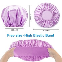 Amazerbath 4Pack Shower Caps For Women Double Waterproof Layers Bathing Shower Hat Hair Protection Eva Reusable Medium Size