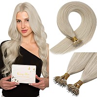 Sunny Nano Tip Hair Extensions Blonde Nano Ring Hair Extensions 22 Inch Nano Micro Hair Extensions Human Hair Platinum Blonde Nano Bead Hair Extensions Real Human Hair 50s 50g