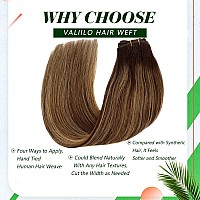 Weft Hair Extensions Human Hair Ombre 20 Inch 100G Brown To Golden Brown With Blonde Highlights Human Hair Sew In Extensions Re