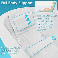 Aeroivi Full Body Bath Pillow With Lumbar Pillow Bathtub Cushion With 14 Suction Cups 3D Air Mesh Fit Any Tub Luxury Bathroom Ac