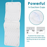 Aeroivi Full Body Bath Pillow With Lumbar Pillow Bathtub Cushion With 14 Suction Cups 3D Air Mesh Fit Any Tub Luxury Bathroom Ac