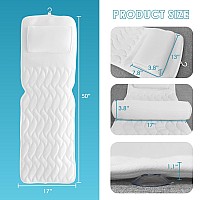 Aeroivi Full Body Bath Pillow With Lumbar Pillow Bathtub Cushion With 14 Suction Cups 3D Air Mesh Fit Any Tub Luxury Bathroom Ac