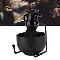 Zjchao Shaving Brush Stand Bowl Set, 3 In 1 Hair Shaving Set Men'S Wet Shaving Kit Shaving Bowl Hair Shave Brush Stand Holder Men(Black)