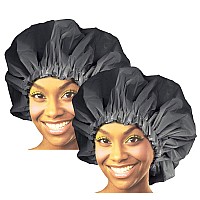 Donna Premium Collection Super Jumbo Shower Cap 2 Packs (Black)