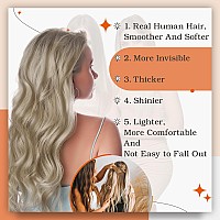 Full Shine Tape In Hair Extensions Human Hair Glue In Hair Extensions Color 8 Ash Brown Highlighted 60 Platinum Blonde Straight