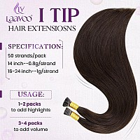 Laavoo I Tip Hair Extensions Human Hair Darkest Brown Itip Human Hair Extensions Dark Brown I Tips Hair Extensions Real Human Ha