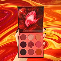 Docolor Eyeshadow Palette 9 Colors Red Eyeshadow Gemstone Shadow Palette Highly Pigmented Mattes Shimmers Naked Smokey Glitter C