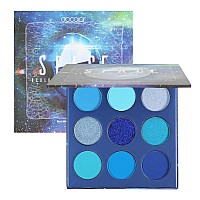 Docolor Eyeshadow Palette 9 colors gemstone Shadow Palette Highly Pigmented Mattes Shimmers Naked Smokey glitter cream colorful Powder Blendable Long Lasting Waterproof Makeup Palette-Blue