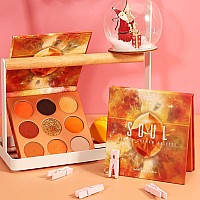 Docolor Eyeshadow Palette 9 Colors Orange Eyeshadow Gemstone Shadow Palette Highly Pigmented Mattes Shimmers Naked Smokey Glitte