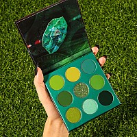 Docolor Eyeshadow Palette 9 Colors Green Eyeshadow Gemstone Shadow Palette Highly Pigmented Mattes Shimmers Naked Smokey Glitter