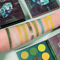 Docolor Eyeshadow Palette 9 Colors Green Eyeshadow Gemstone Shadow Palette Highly Pigmented Mattes Shimmers Naked Smokey Glitter