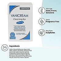 Vanicream Cleansing Bar Fragrance Gluten And Sulfate Free For Sensitive Skin Gently Cleanses And Moisturizes 39 Pack Of 2 78