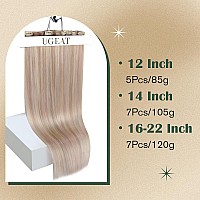 Ugeat Blonde Hair Extensions Clip Ins Real Human Hair 22 Inch Ash Blonde Highlight Clip In Hair Extensions Real Human Hair Clip