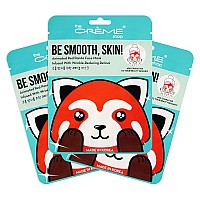 The Creme Shop Animal Sheet Mask Korean Hydrating Collagen Vitamin C Antiaging Pack Of 3 Infused With Wrinkle Reducing