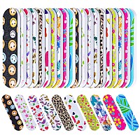 100 Pack Nail Files Double Sided Emery Boards Manicure Tools (Stylish Style)