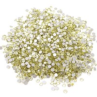 Honbay 1440PCS 5mm ss20 Sparkly Round Flatback Rhinestones Crystals, Non-Self-Adhesive (Light Yellow)