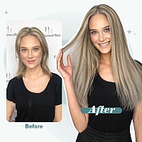 Full Shine Clip In Hair Extensions Real Human Hair Light Brown Highlighted Platinum Blonde Remy Human Hair Extensions Clip In Bl