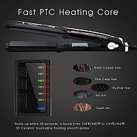 Dorisilk Steam Straightener For Hair, Professional Steam Flat Iron Salon Ceramic Tourmaline Vapor Steam Ionic Straightening Iron 2 In 1 Hair Straightener And Curler Dual Voltage Adjustable Temp