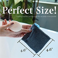 Myhomebody Soap Pocket Squares Exfoliating Soap Saver Pouch Body Scrubber Exfoliator Sponge For Bath Or Shower For 5Oz Bar So