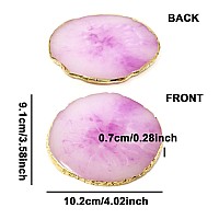 Honbay 2Pcs Golden Edge Resin Nail Art Palettes Drawing Plates Manicure Display Tools For Women