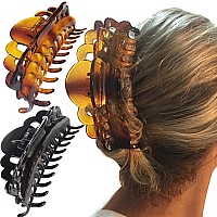 Accglory Exlarge Plastic Hair Claw Clips For Women Big Hair Clips For Long Thick Hair Updo Strong Holding Jaw Clamps Jumbo Hair