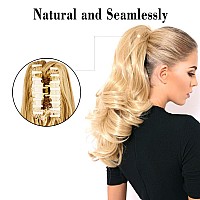 Leterly Ponytail Extension Clip In Claw 18 20 Curly Wavy Straight Pony Tails Clipon Long Hairpiece Jaw For Women Natural Blac