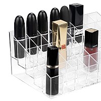 Hedume 2 Pack Lipstick Holder, 40 Slot Acrylic Lipstick & Makeup Organizer, Clear Cosmetic Display Case for Lipstick, Brushes, Bottles