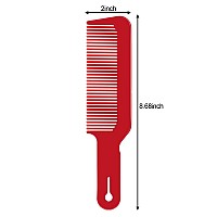 3 Pack Barber Combs For Hair Cutting Flat Top And Clipper Cuts Red