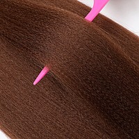 Ubeleco Brown Braiding Hair Pre Stretched 20 Inch 8 Packs Color 30 Braiding Hair Auburn Soft Yaki Texture No Itch Hot Water Se