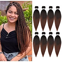 Ubeleco 8 Packs Prestretched Braiding Hair20 Inch Ombre Braiding Hair Professional Soft Yaki Texture No Itch Hot Water Setti