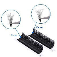 Volume Eyelash Extension 0.05 C/D Curl 11-17mm Easy Fan Rapid Blooming Lashes 3D 4D 6D 10D 20D Lash Extensions By WENDY LASHES(0.05-D, 14mm)